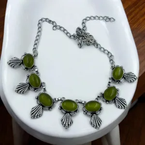 Ruhani Gemstone Choker Necklace, Green