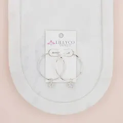 Silver Hoop With Crystal Earring**