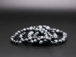 Snowflake obsidian bracelets