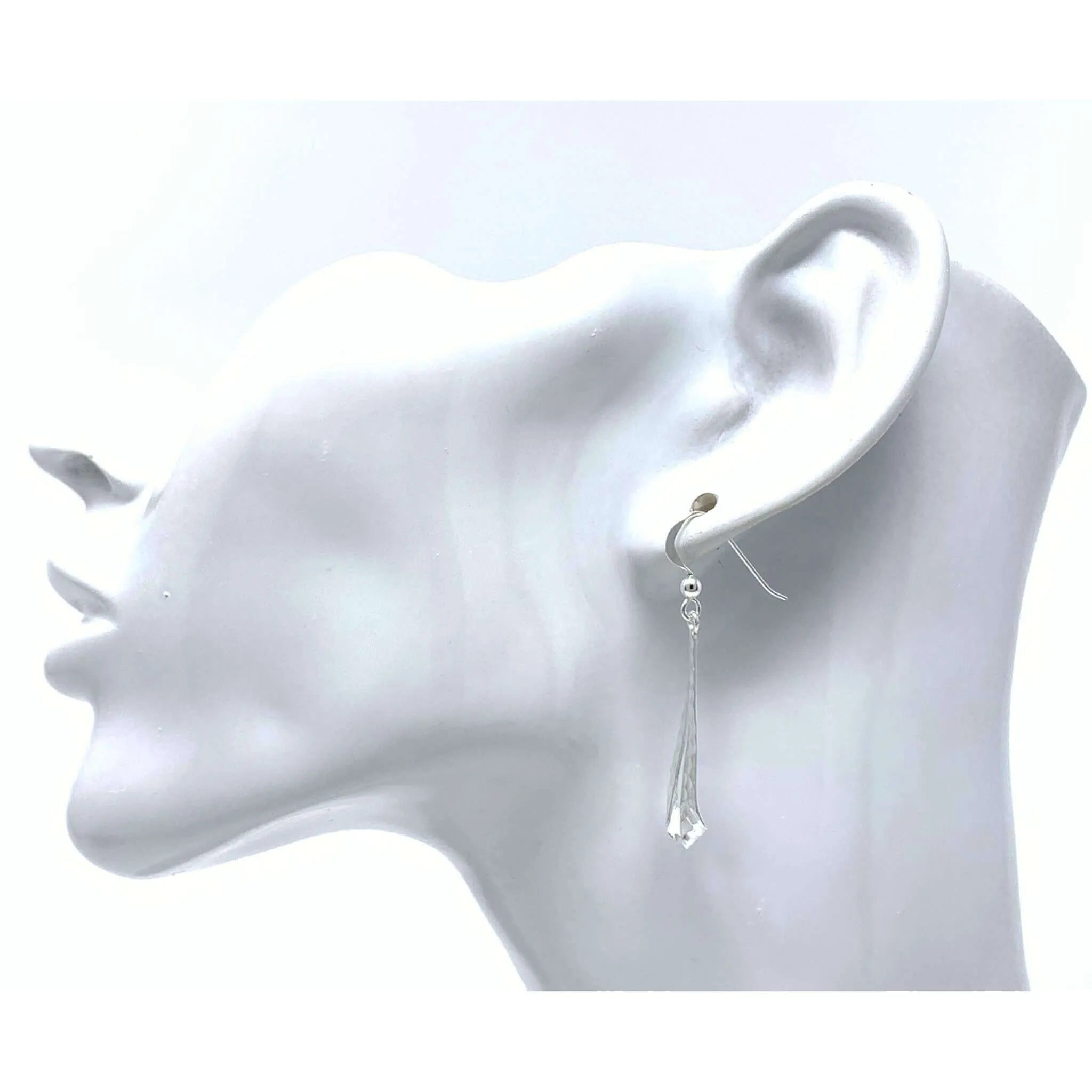 Sterling Silver Hammered Teardrop Earrings