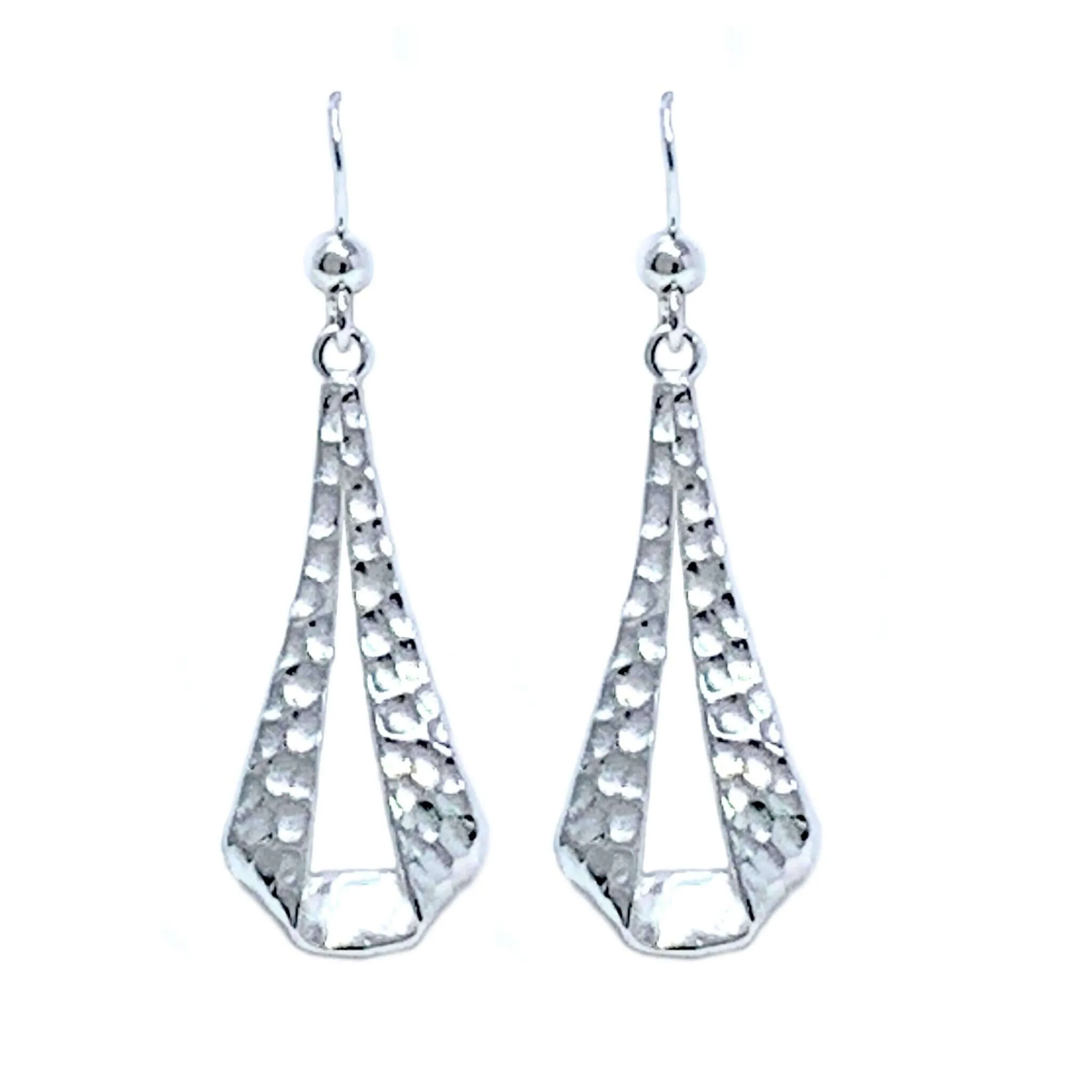 Sterling Silver Hammered Teardrop Earrings