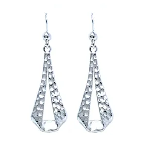 Sterling Silver Hammered Teardrop Earrings