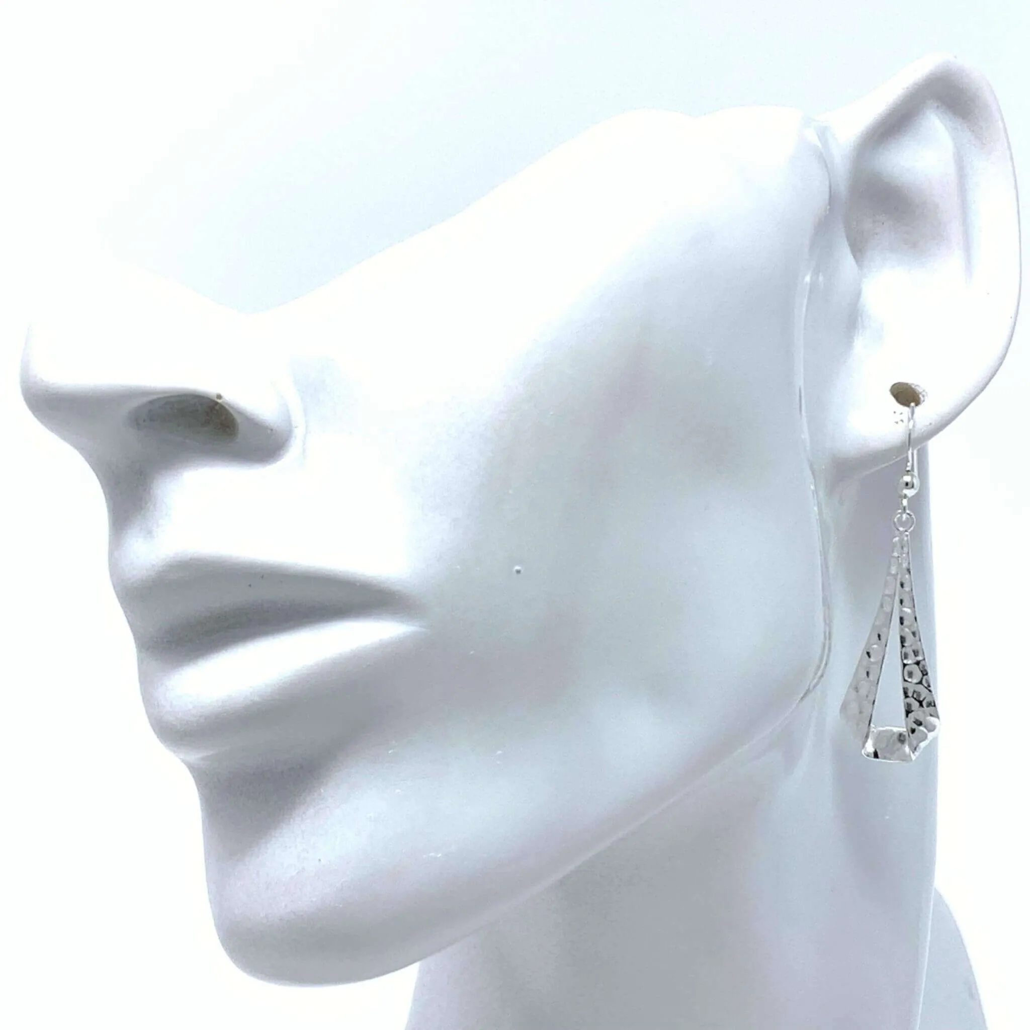 Sterling Silver Hammered Teardrop Earrings