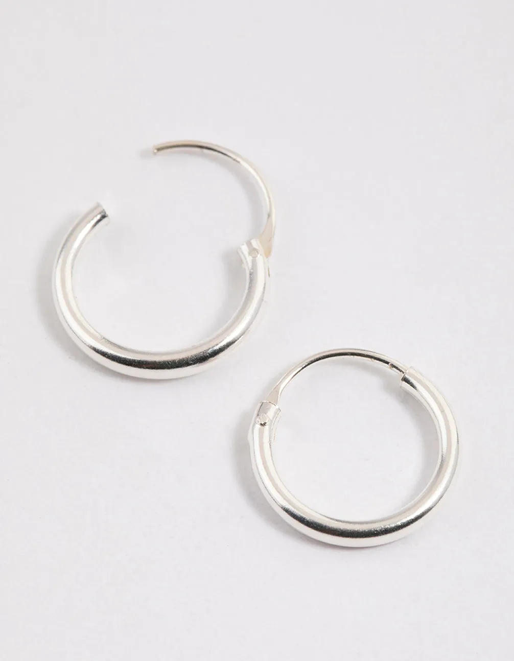 Sterling Silver Mini Polished Hoop Earrings