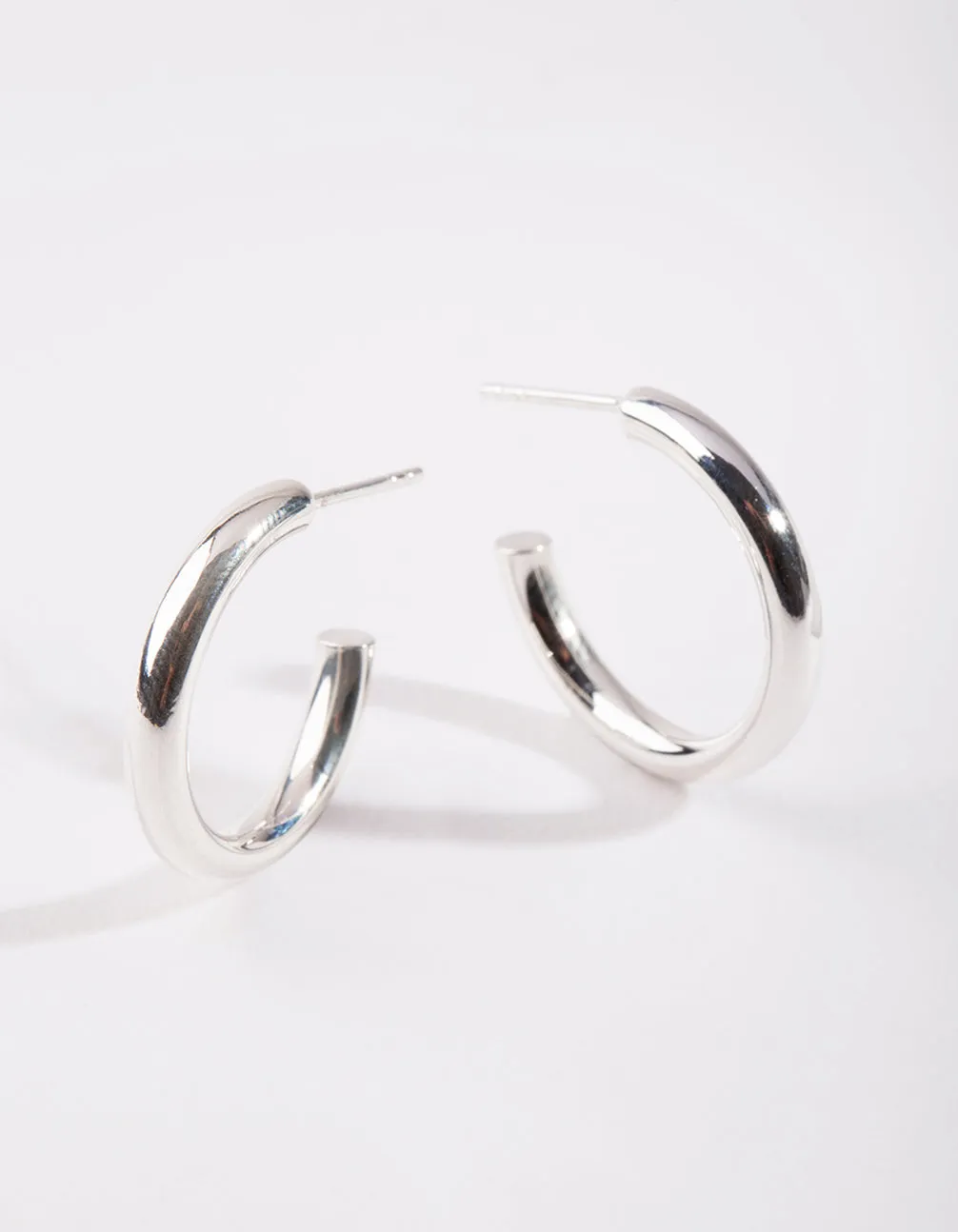 Sterling Silver Thick Open Hoop Earrings