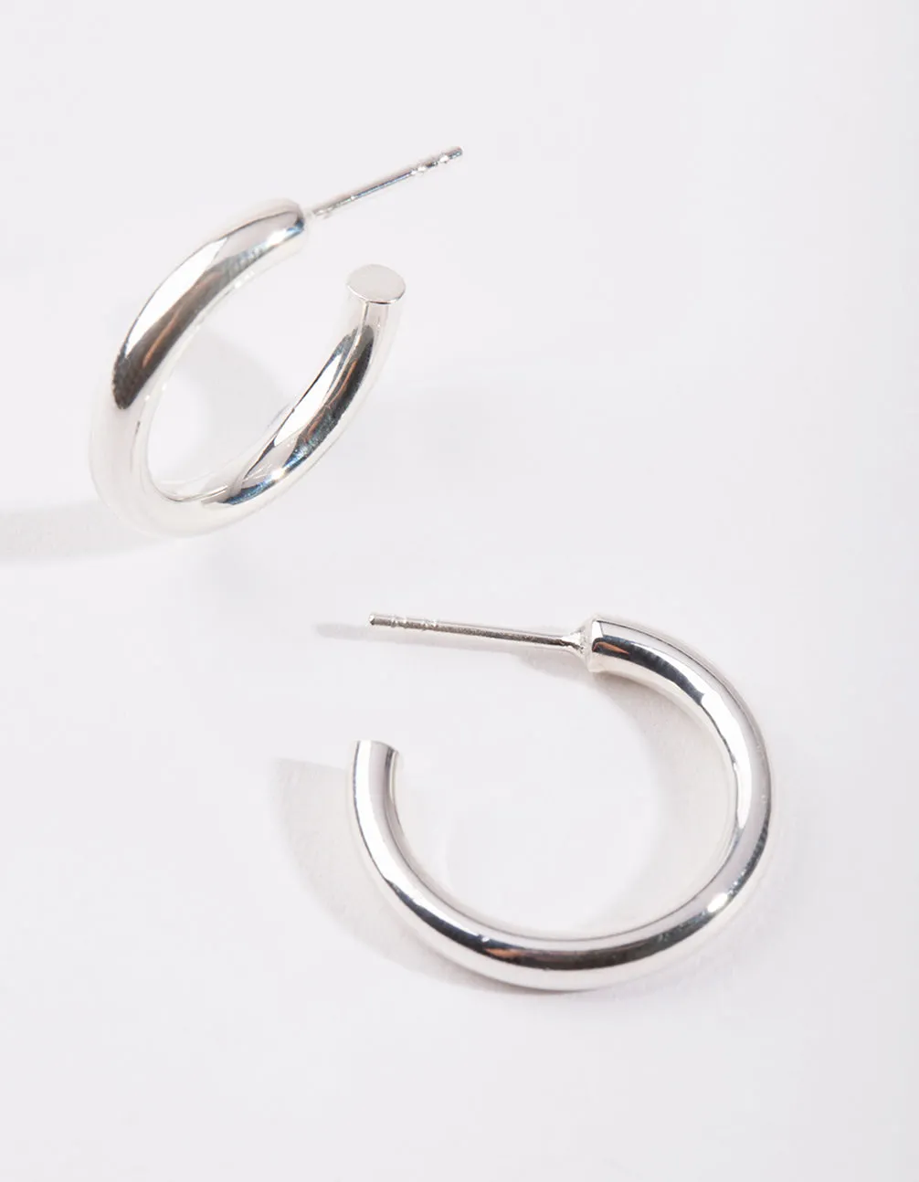 Sterling Silver Thick Open Hoop Earrings