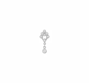 Stone Victoria Boucle d'oreille Bouton or Blanc Diamants