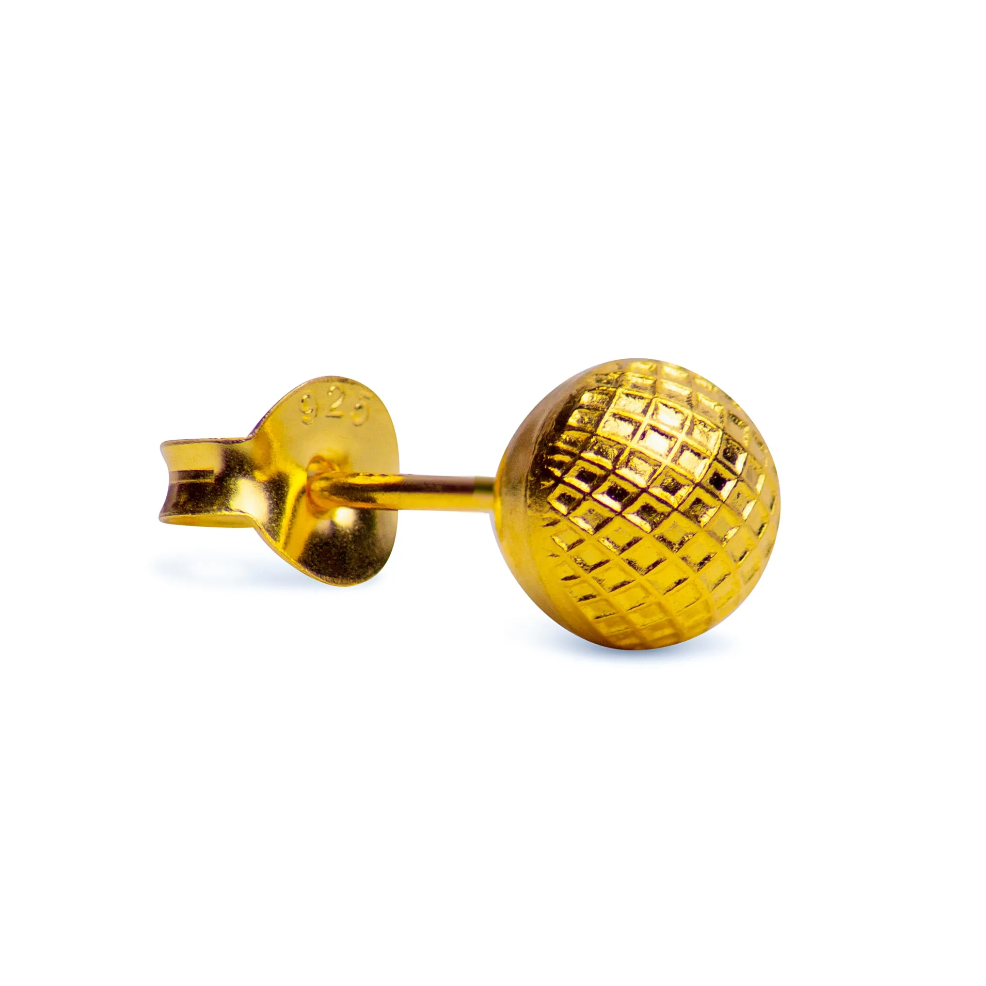Textured Gold Ball Stud Earrings