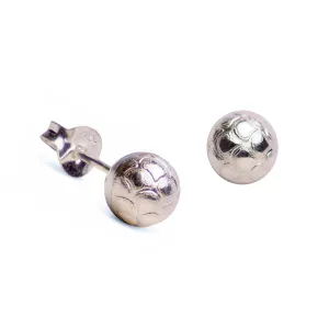 Textured Silver Ball Stud Earrings