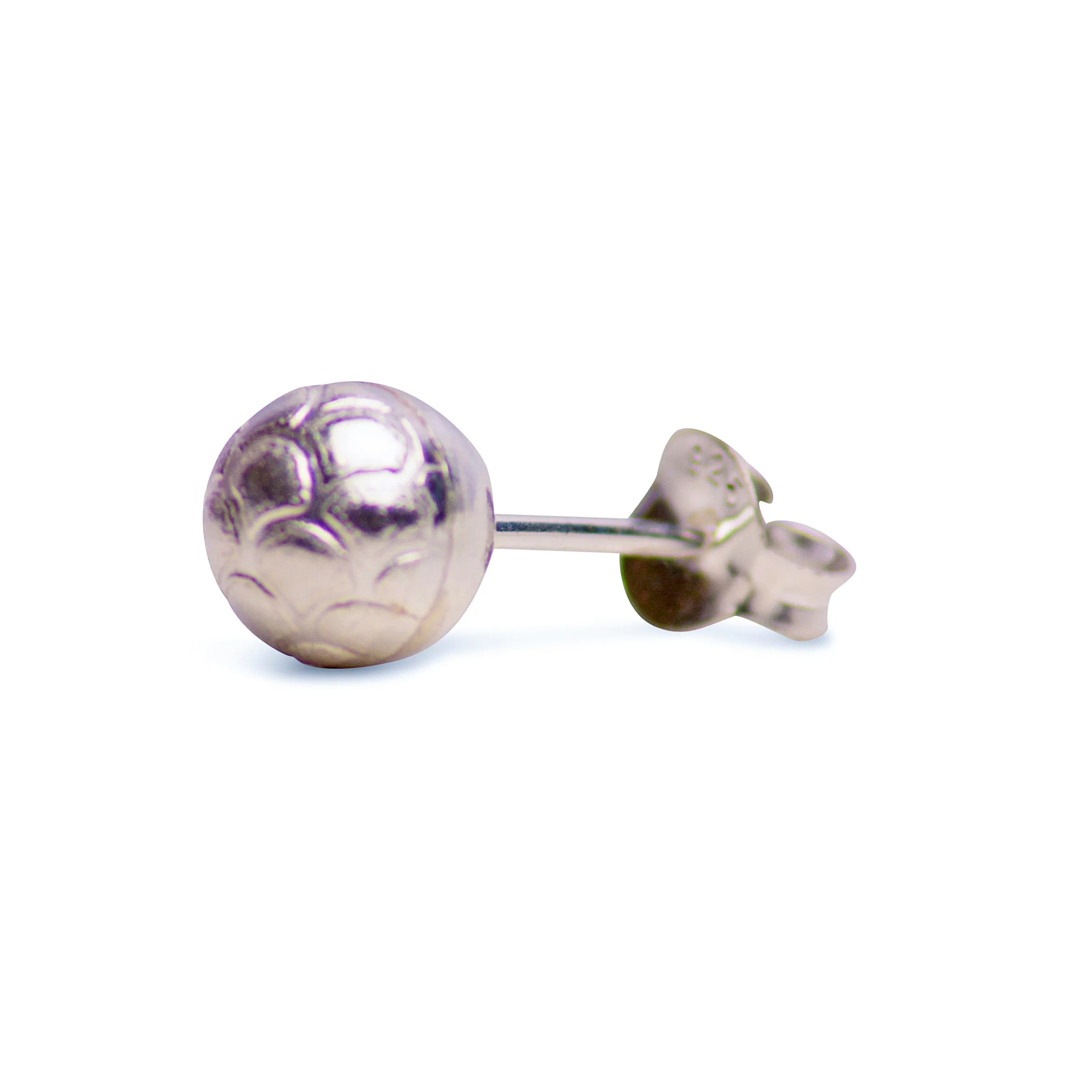 Textured Silver Ball Stud Earrings