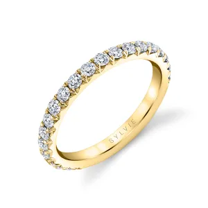 Thick Pave Wedding Band - Malencia 14k Gold Yellow