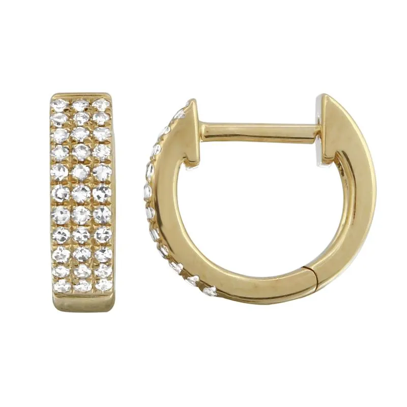 Triple Row Diamond Hoop