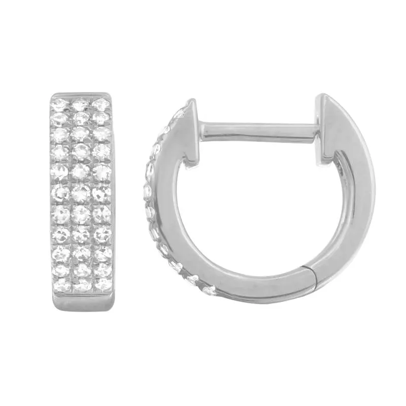 Triple Row Diamond Hoop