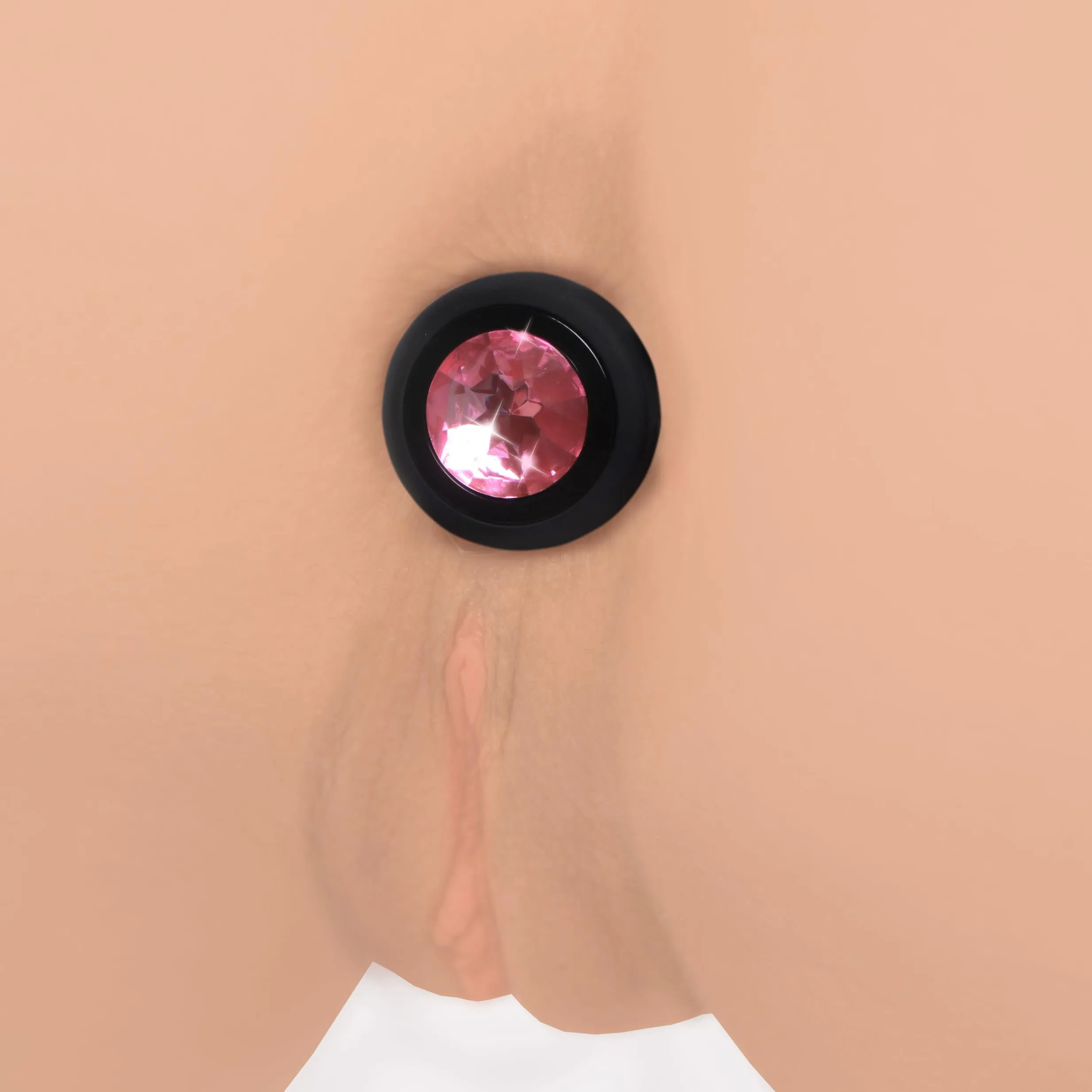 Vibrating Pink Gem Anal Plug - Small