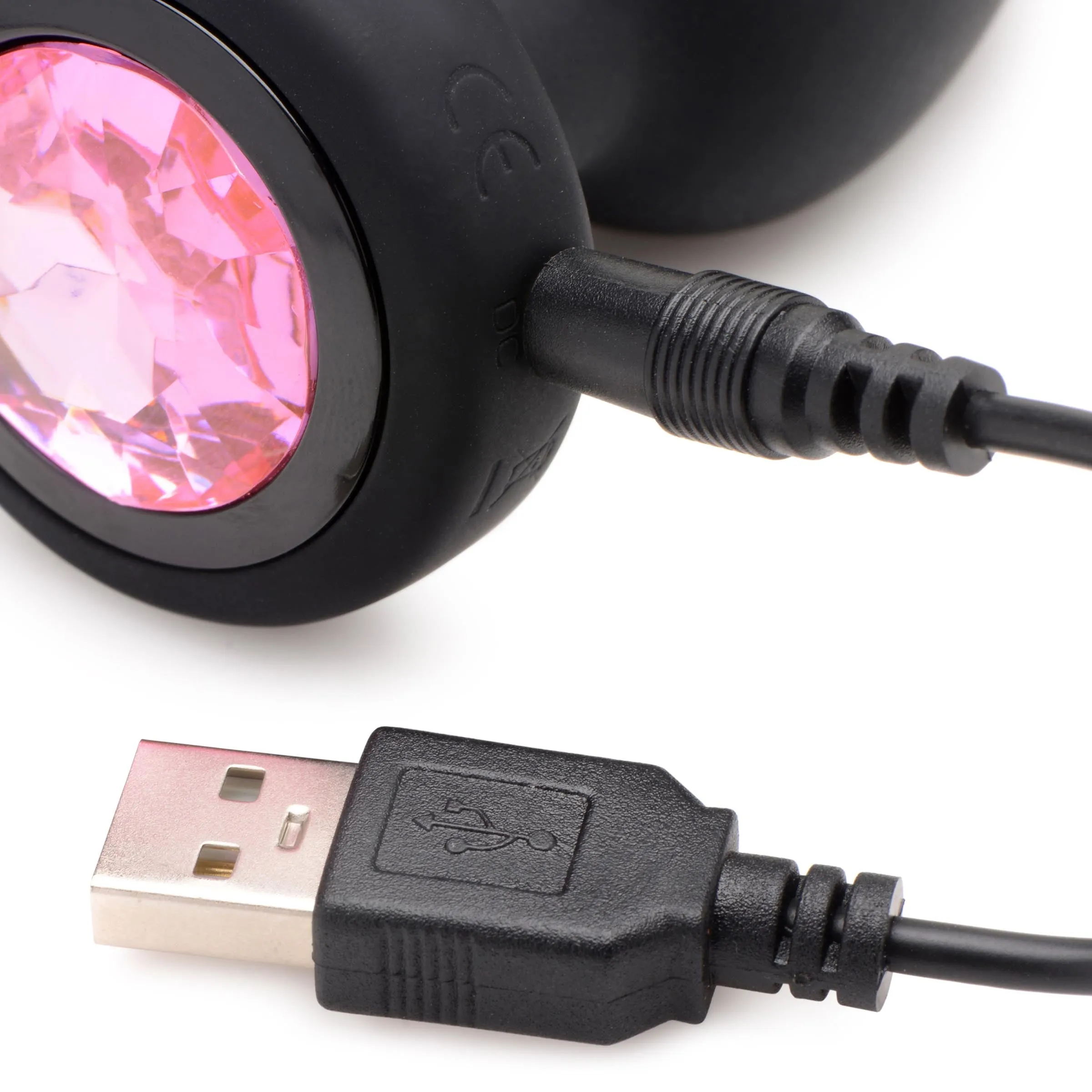 Vibrating Pink Gem Anal Plug - Small