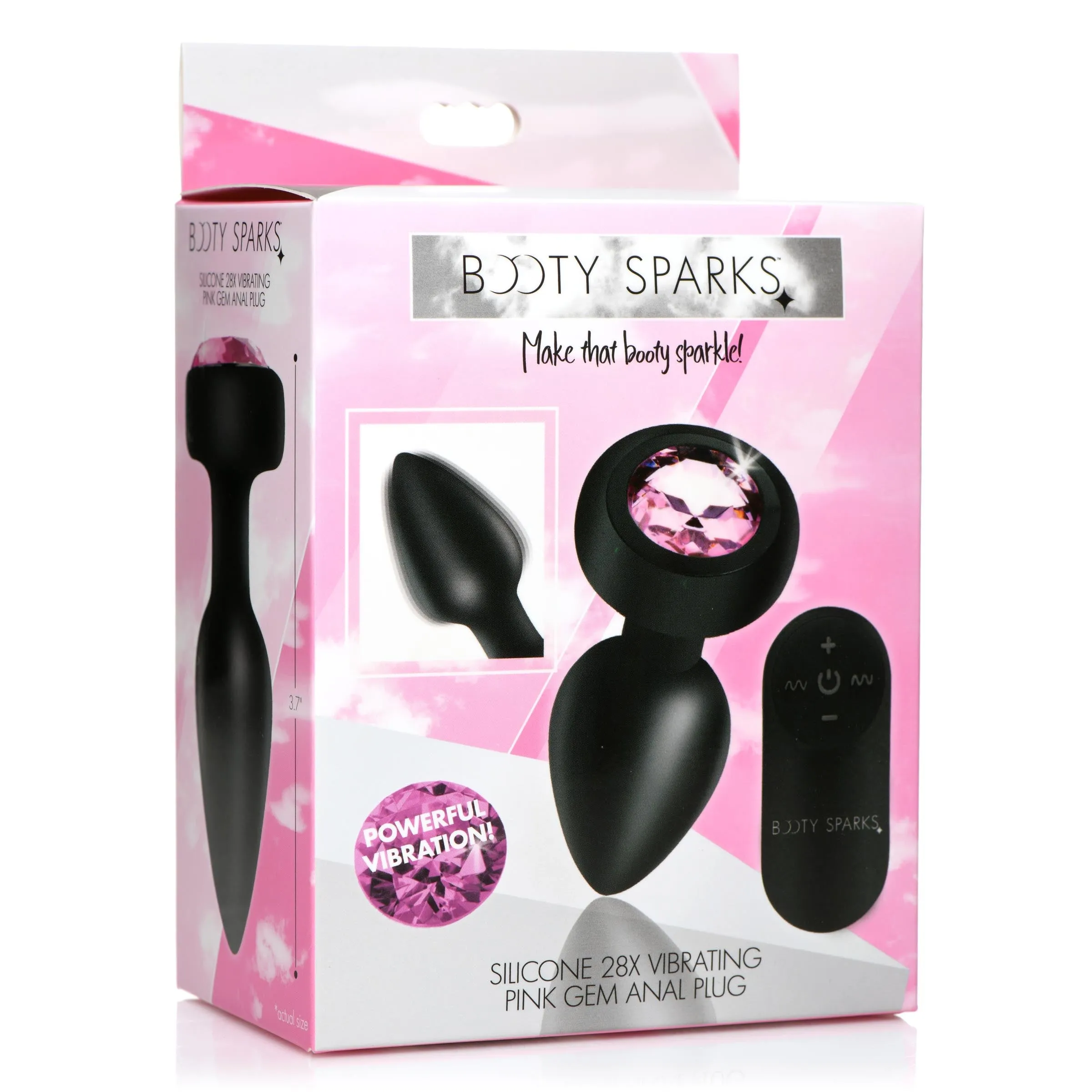 Vibrating Pink Gem Anal Plug - Small
