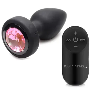 Vibrating Pink Gem Anal Plug - Small