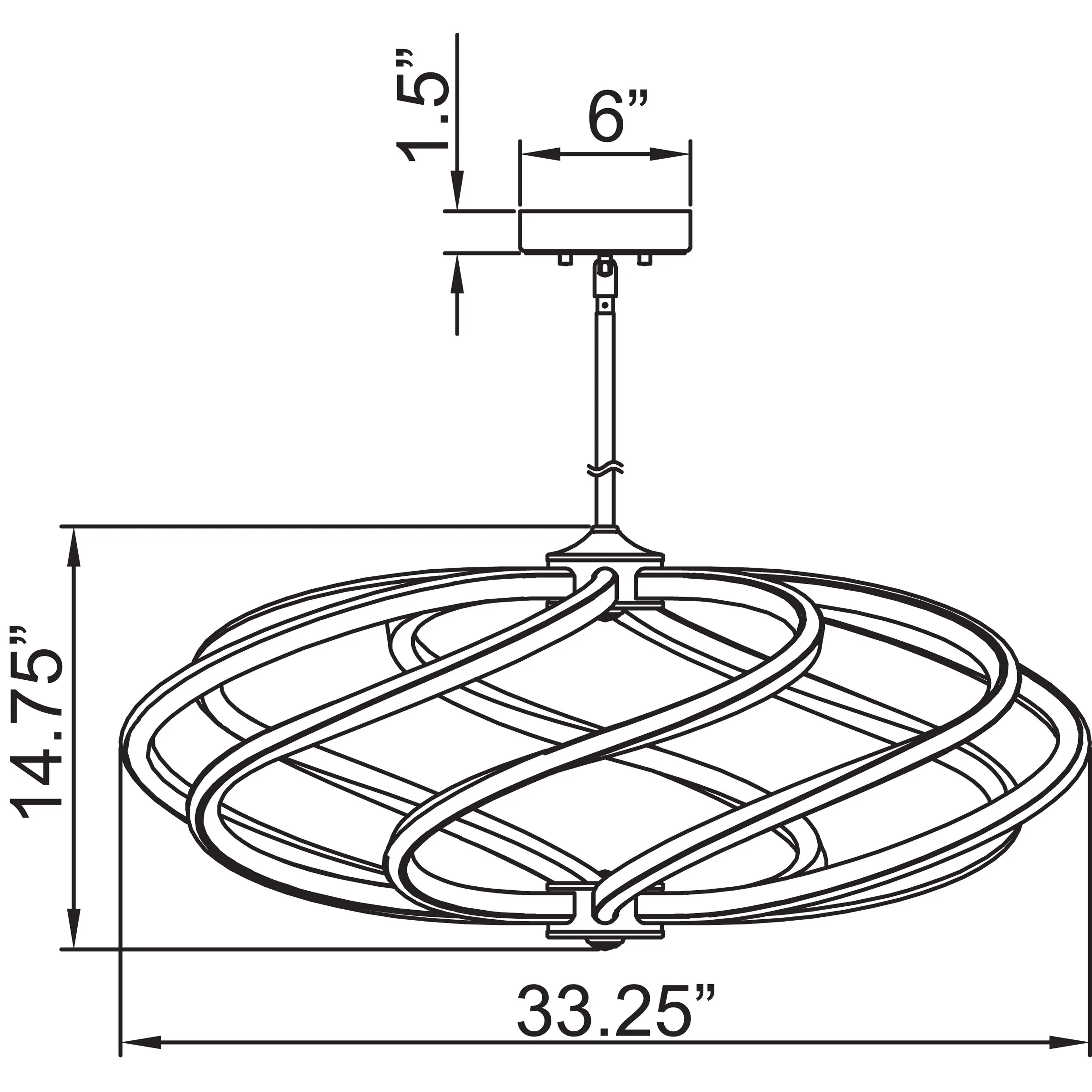 Vortex Chandelier LED Ceiling Light, Inspired Gold